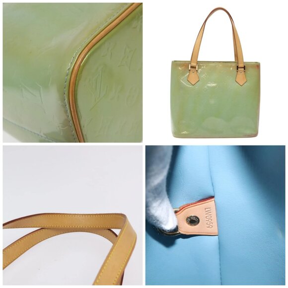 LOUIS VUITTON Monogram Vernis Houston Hand Bag Baby Blue - Picture 10 of 14